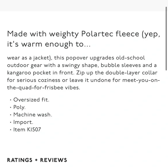 Madewell polartec Fleece Popover Jacket - Picture 8 of 8